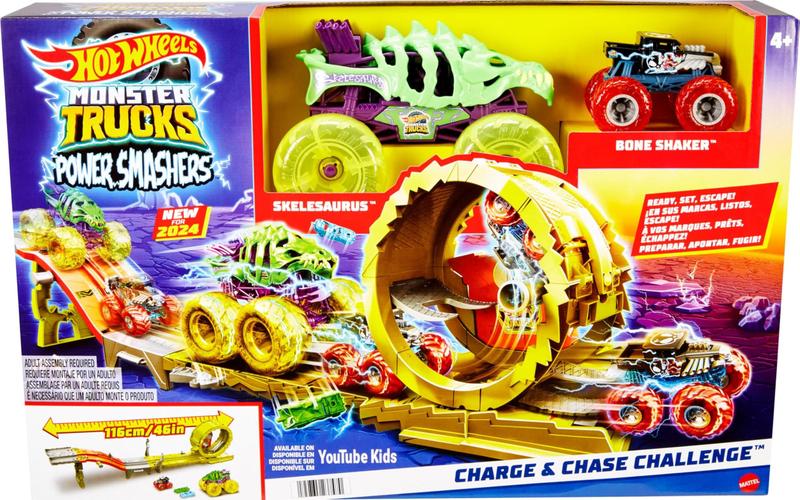 Imagem de Conjunto de trilhas Toy Hot Wheels Monster Trucks com 2 caminhões