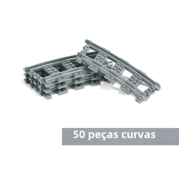 Imagem de Conjunto de Trilhos de Trem DIY para Crianças - Curvos, Retos e Blocos de Cidade