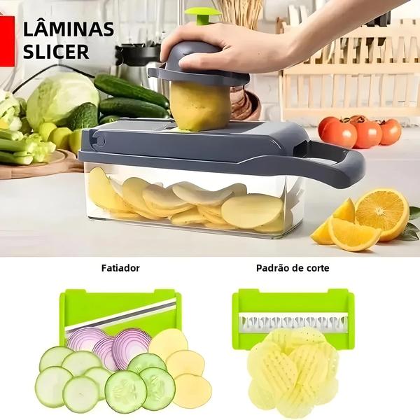 Imagem de Conjunto de Triturador Multifuncional para Cozinha - 14 Peças - Corte Rápido