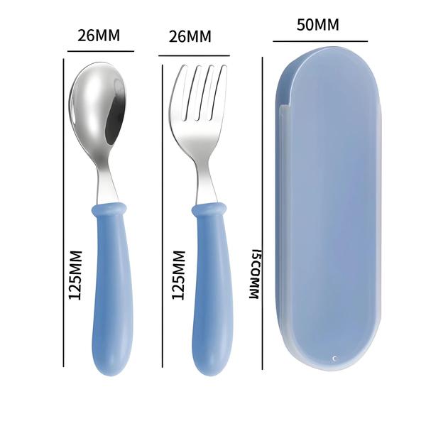 Imagem de Conjunto De Utensílio De Aço Inoxidável Para Crianças Pequenas, Talheres De Desenho Animado Para