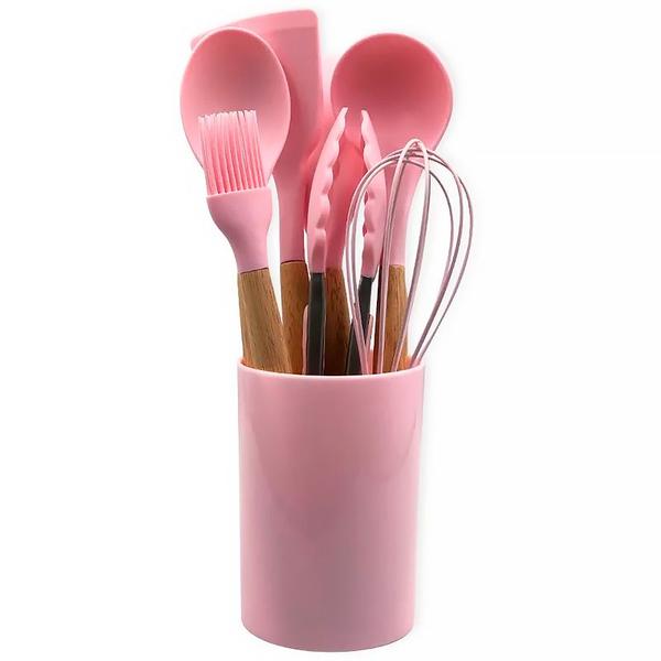 Imagem de Conjunto de Utensílios de Cozinha 8 pçs Rosa - HC8429151 - Fratelli