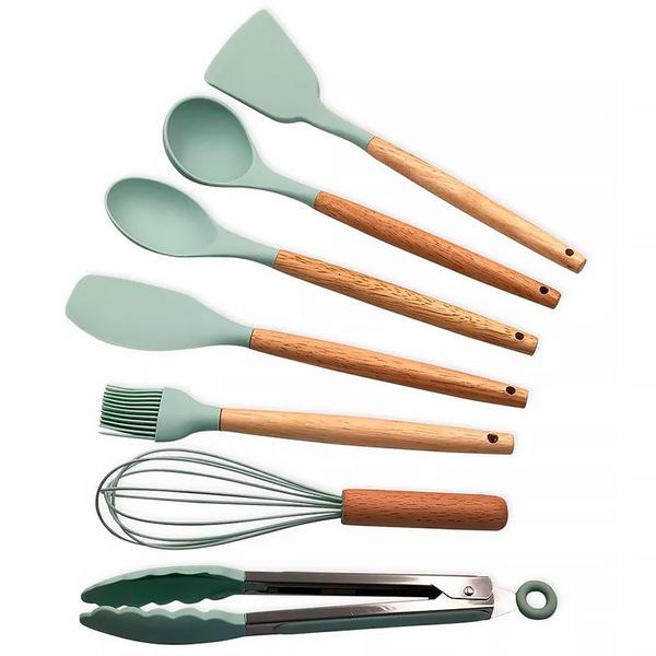 Imagem de Conjunto de Utensílios de Cozinha 8 pçs Verde Claro - HC8429151 - Fratelli