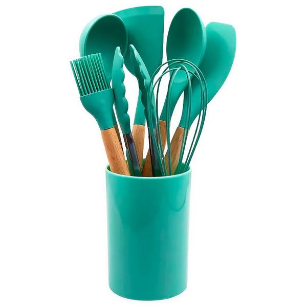 Imagem de Conjunto de Utensílios de Cozinha 8 pçs Verde Escuro - HC8429151 - Fratelli