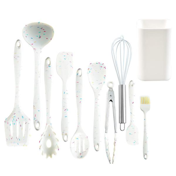 Imagem de Conjunto de utensílios de cozinha Aeelue Silicone 11 unidades para cozinhar antiaderente