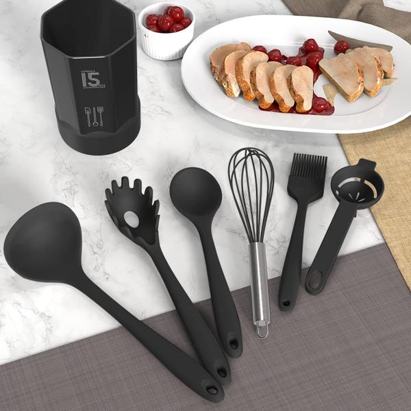 Imagem de Conjunto de Utensílios de Cozinha AOTHOD em Silicone - Resistente a 446°F