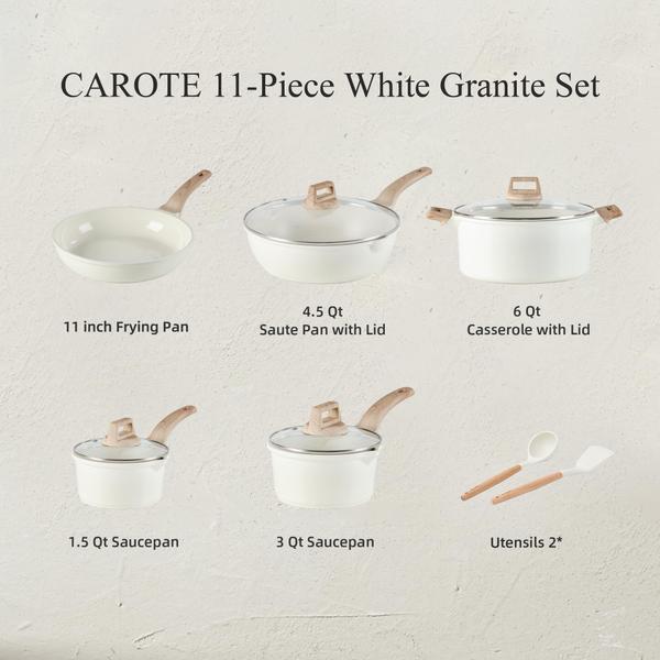 Imagem de Conjunto de utensílios de cozinha CAROTE Ceramic Non Stick de 11 peças de indução