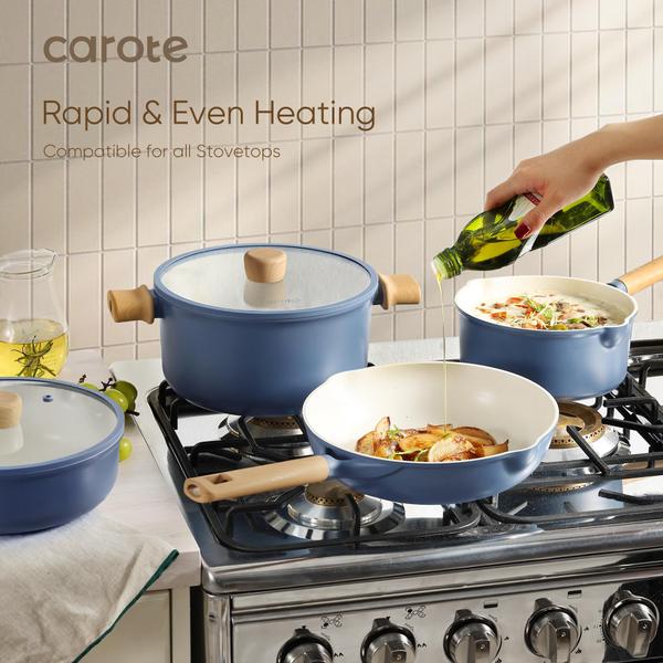 Imagem de Conjunto de utensílios de cozinha CAROTE Non Stick 15 peças Blue Induction