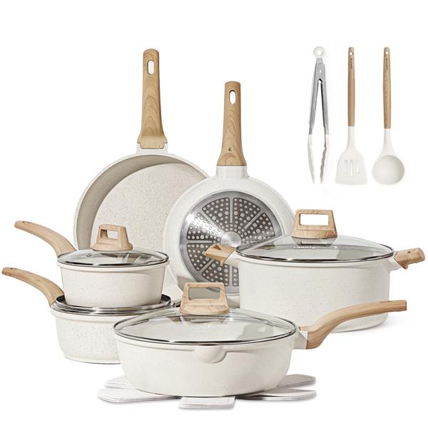 Imagem de Conjunto de utensílios de cozinha CAROTE White Granite Nonstick 16 peças