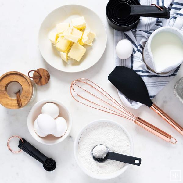 Imagem de Conjunto de utensílios de cozinha, configurações estilizadas, preto e cobre, 17 unidades