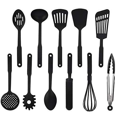 Imagem de Conjunto de utensílios de cozinha de 11 Pcs, conjunto de utensílios de nylon, utensílios de cozinha antiaderente Definir 410F resistente ao calor, ferramentas de acessórios de gadgets de cozinha para panelas (BPA Free)