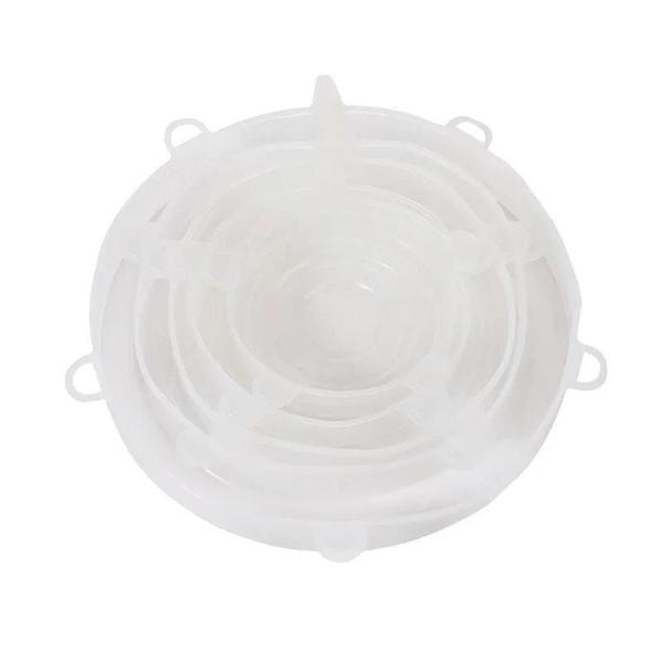 Imagem de Conjunto de Utensílios de Cozinha de Silicone Transparente - Tampas para Tigelas para Manter Alimentos Frescos