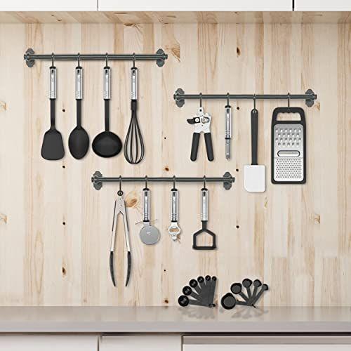 Imagem de Conjunto de utensílios de cozinha lux decor, 23 peças nylon e utensílios de cozinha de aço inoxidável, conjunto de utensílios de cozinha resistentes ao não-stick e calor, ferramentas de cozinha úteis e gadgets