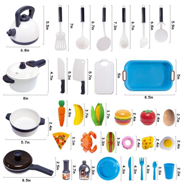 Imagem de Conjunto de utensílios de cozinha para brinquedos de cozinha GJOF2YK Kids com Play Food 72 unidades