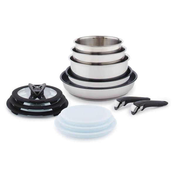 Imagem de Conjunto de utensílios de cozinha T-fal Ingenio em aço inoxidável 13 peças