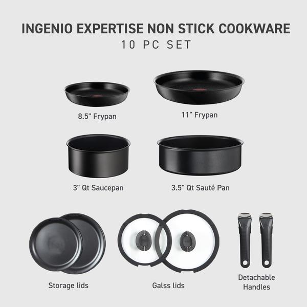 Imagem de Conjunto de Utensílios de Cozinha T-Fal Ingenio Expertise - 10 Peças (Indução)