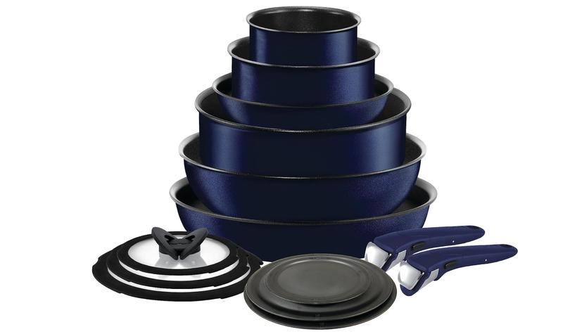 Imagem de Conjunto de utensílios de cozinha T-Fal Ingenio Expertise 14 peças em azul de indução