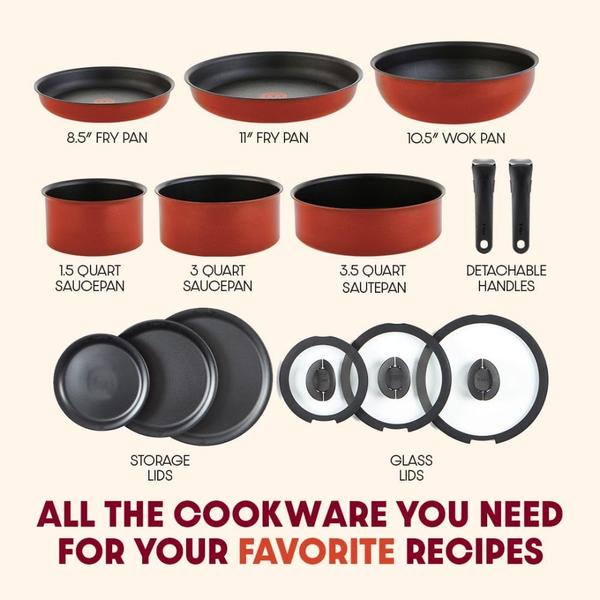 Conjunto de utensílios de cozinha T-fal Ingenio Nonstick de 14 peças de indução Imagem de Conjunto de utensílios de cozinha T-fal Ingenio Nonstick de 14 peças de indução
