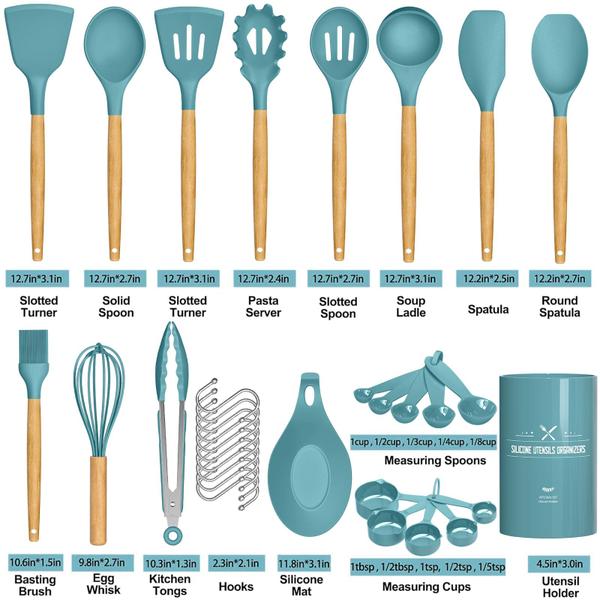 Imagem de Conjunto de utensílios de cozinha Umite Chef, silicone antiaderente, 24 peças