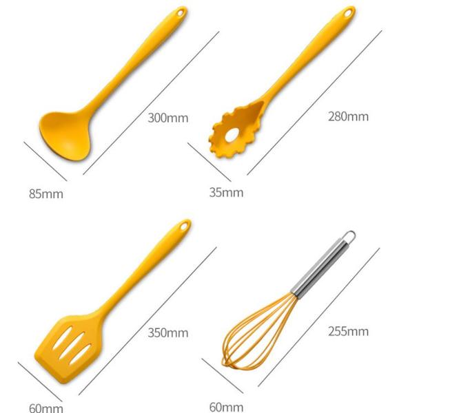 Imagem de Conjunto de utensílios de cozinha Wokex Silicone, 11 peças com alça de madeira