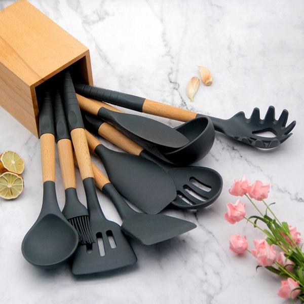 Imagem de Conjunto de utensílios de cozinha Wokex Silicone, utensílios de cozinha antiaderentes de 9 peças