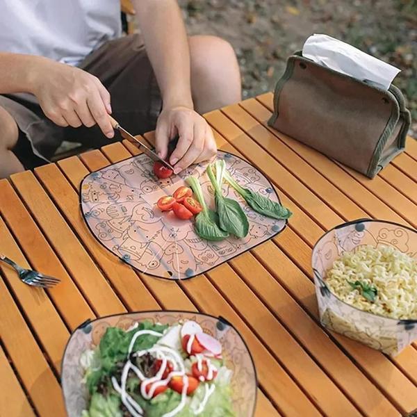 Imagem de Conjunto de Utensílios de Mesa Portátil e Dobrável para Outdoor - Inclui Tigela, Prato e Filtro de Café