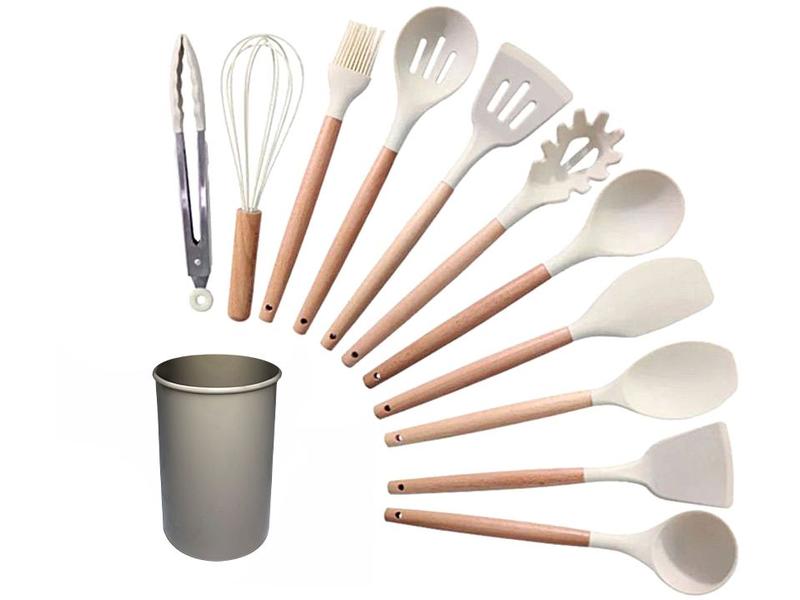 Conjunto de Utensílios de Silicone e Madeira Brinox Top Pratic Cousine 12 Peças Conjunto de Utensílios de Silicone e Madeira Brinox Top Pratic Cousine 12 Peças