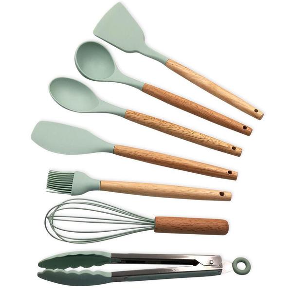 Imagem de Conjunto De Utensílios Silicone 8 Peças Praticidade E Beleza