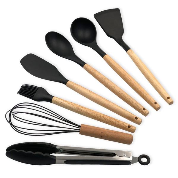 Imagem de Conjunto de Utensilios Silicone 8 Peças - Preto