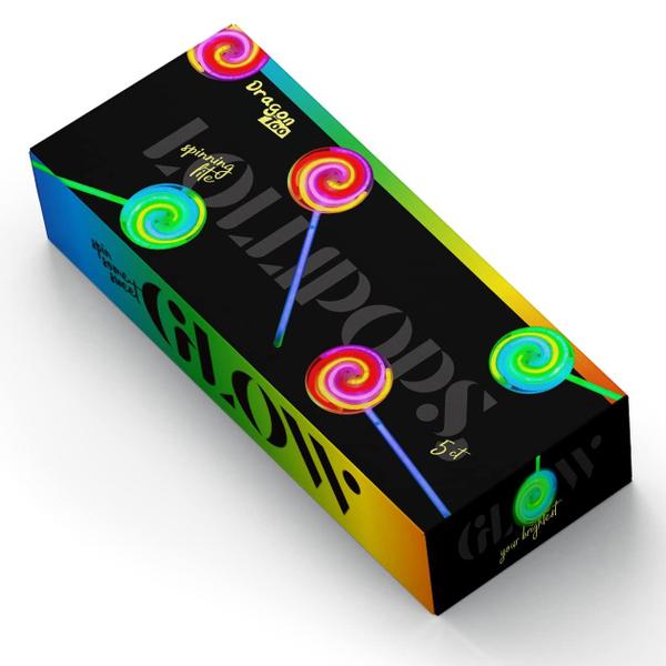 Imagem de Conjunto de varinhas giratórias Glow Stick Spin Lollipop x5