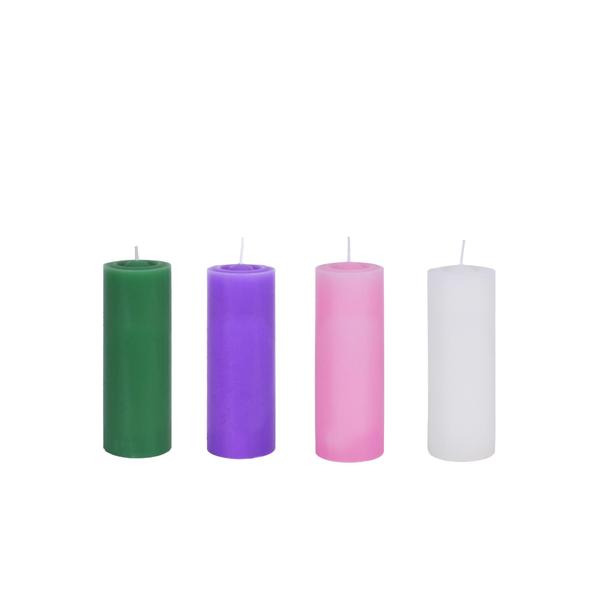 Imagem de Conjunto  de Velas para Coroa do Advento. Rossoni Velas.  4 cores lisa