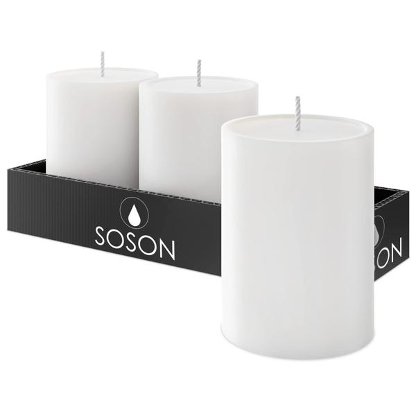 Imagem de Conjunto de velas Pillar Simply Soson White 3 x 4 polegadas 