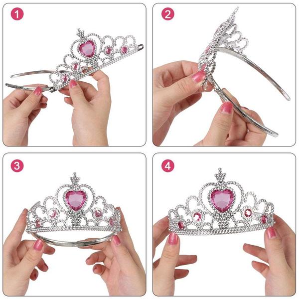 Imagem de Conjunto de vestidos de princesa Vicloon Elsa Crown and Wand para meninas