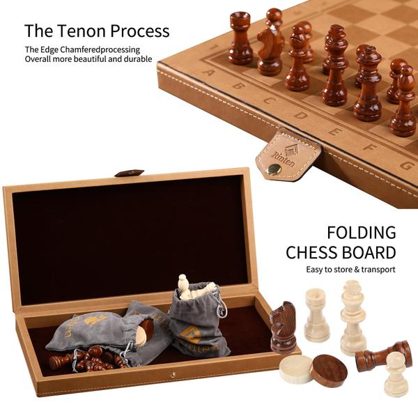 Imagem de Conjunto de xadrez Board Rinten 12 Leather Travel Magnetic Chess