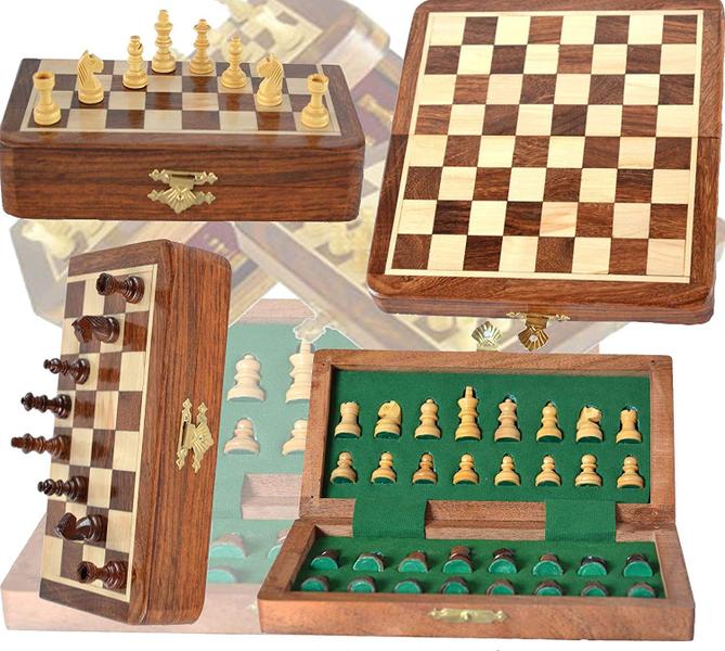 Imagem de Conjunto de xadrez ChessBazar Magnetic Travel Pocket Staunton 7x7cm