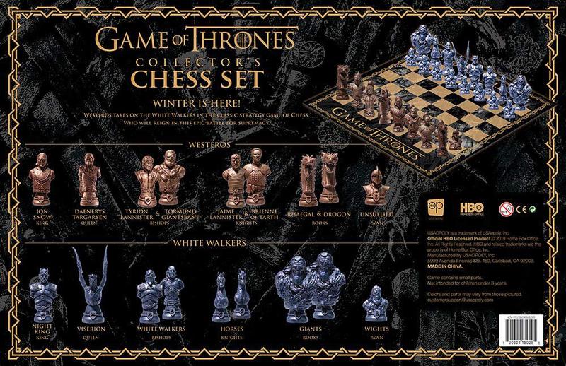 Conjunto de xadrez Conjunto de xadrez de colecionador USAOPOLY Game of Thrones Imagem de Conjunto de xadrez Conjunto de xadrez de colecionador USAOPOLY Game of Thrones