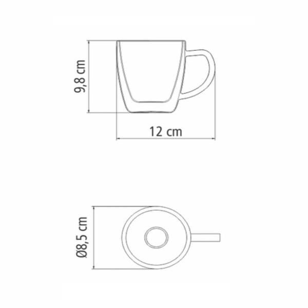 Imagem de Conjunto de Xícaras para Café e Chá Vidro Duplo com Alças 2 Peças Tramontina