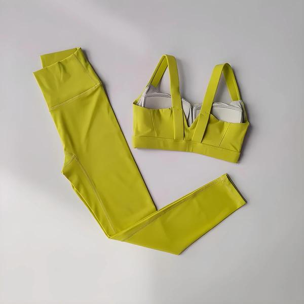 Imagem de Conjunto de Yoga Feminino Sem Costura - Cintura Alta, Sutiã Esportivo e Leggings