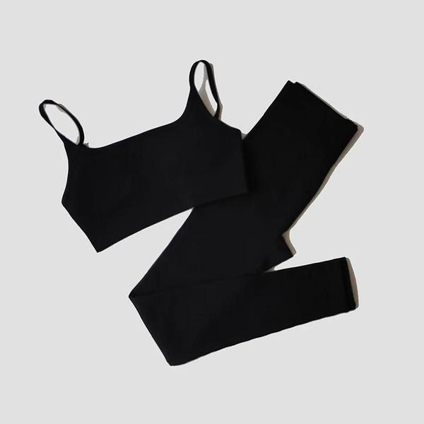 Imagem de Conjunto De Yoga Sem Costura De Cintura Alta Feminino Roupas Esportivas Treino Ginásio Leggings