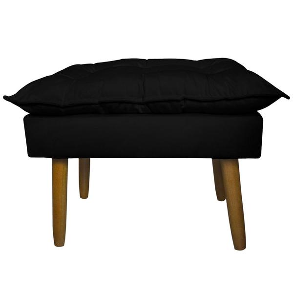 Imagem de Conjunto Decorativo Poltrona com Puff Opala Suede Preto - Montanaris Decor