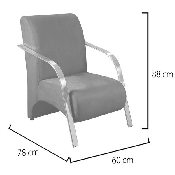 Imagem de Conjunto Decorativo Sevilha 4 Poltronas Kit Cadeiras Braço Alumínio