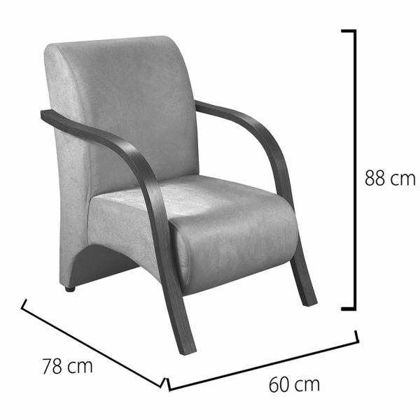 Imagem de Conjunto Decorativo Sevilha 4 Poltronas Kit Cadeiras Braço Madeira