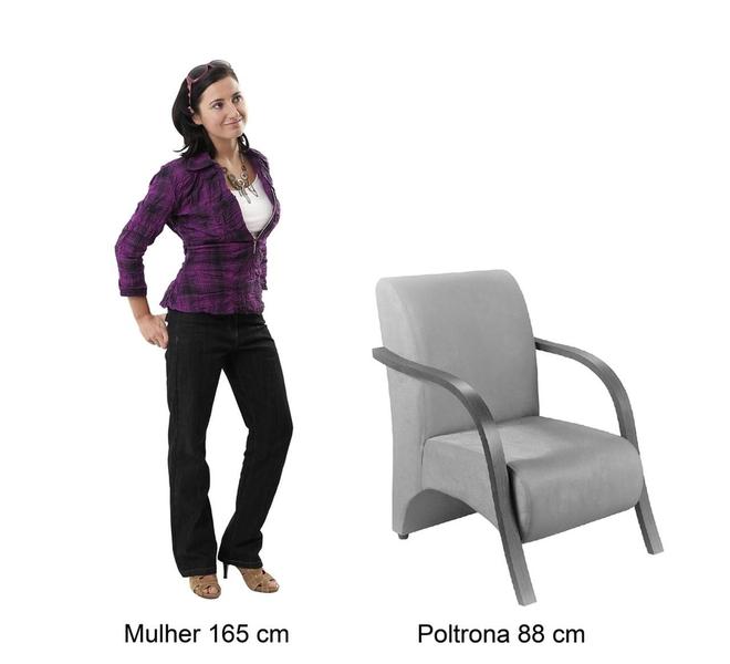 Imagem de Conjunto Decorativo Sevilha 4 Poltronas Kit Cadeiras Braço Madeira