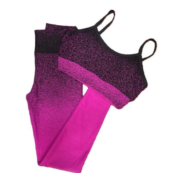 Imagem de Conjunto Degradê Academia Fitness Legging Cintura Alta e Bojo Conjunto Feminino degrade