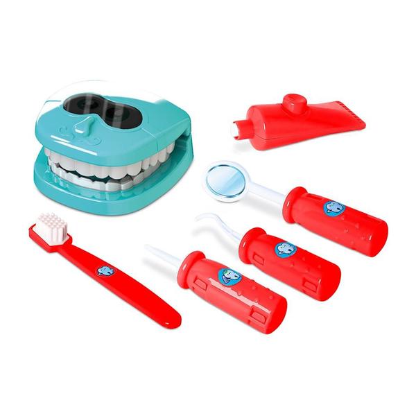 Imagem de Conjunto Dentista Infantil Kit Brinquedo Doutor 6 Peças - Samba Toys