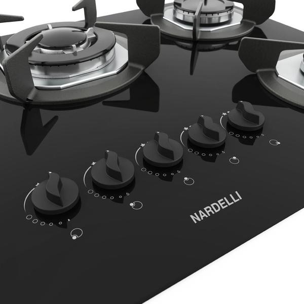 Imagem de Conjunto Depurador 90cm + Cooktop 5 Bocas Nardelli Inox/Preto 127v/220v