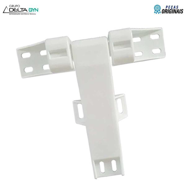 Imagem de Conjunto dobradiça central freezer horizontal metalfrio original modelo da420b2 da420b4 da550b2 da550b4