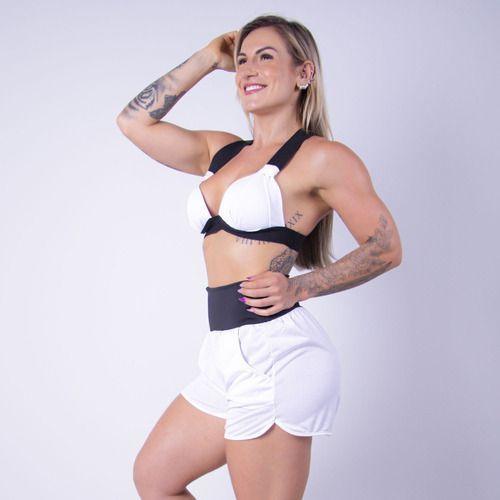 Imagem de Conjunto Dry Fit Com Top e Short Fitness, Praia e Piscina Tecido Seca Rápido - Fitmoda