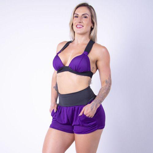 Imagem de Conjunto Dry Fit Com Top e Short Fitness, Praia e Piscina Tecido Seca Rápido - Fitmoda