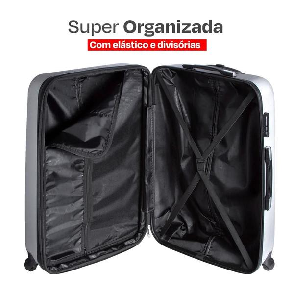 Imagem de Conjunto Duas Malas De Viagem Sestini Média 23kg - Abs Resistente, Expansiva, Rodas 360 e Cadeado - Garantia Vitalícia Sestini