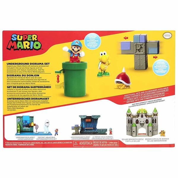 Conjunto e Mini Figuras - Super Mario - Underground - Subterrâneo - Candide Imagem de Conjunto e Mini Figuras - Super Mario - Underground - Subterrâneo - Candide